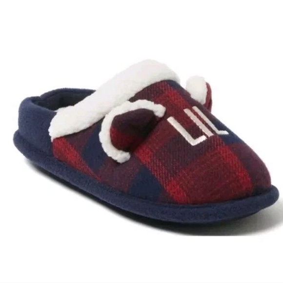 Kids Plaid Slippers - Red and Blue - Picture 3 of 10
